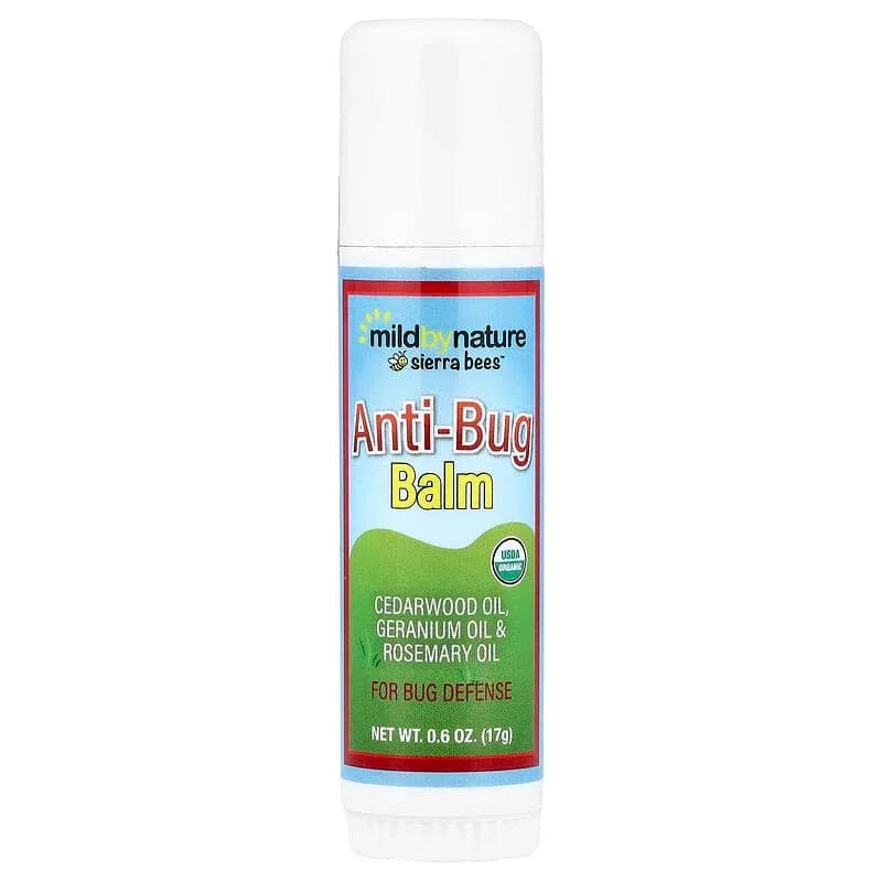 Mild By Nature, Anti-Bug Balm Stick, Cedarwood, Geranium & Rosemary Oil, 0.6 oz (17 g) - USA MEGA SHOP