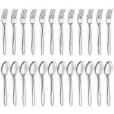 Mirdinner Dinner Forks and Spoons Set, Stainless Steel Silverware Flatware Set, Salad Fork and Soup Spoon, Using for Home, Kitchen or Restaurant, Mirror Polished, Dishwasher Safe - USA MEGA SHOP