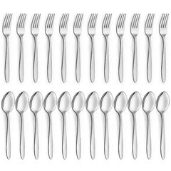 Mirdinner Dinner Forks and Spoons Set, Stainless Steel Silverware Flatware Set, Salad Fork and Soup Spoon, Using for Home, Kitchen or Restaurant, Mirror Polished, Dishwasher Safe - USA MEGA SHOP