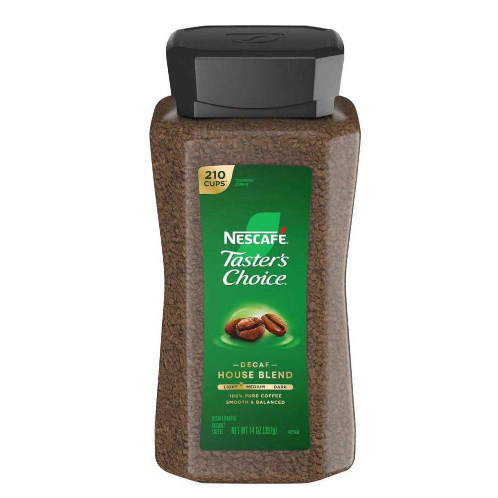 NESCAFE Taster's Choice Decaf Instant Coffee, House Blend, Light-Medium Roast,14 oz - USA MEGA SHOP
