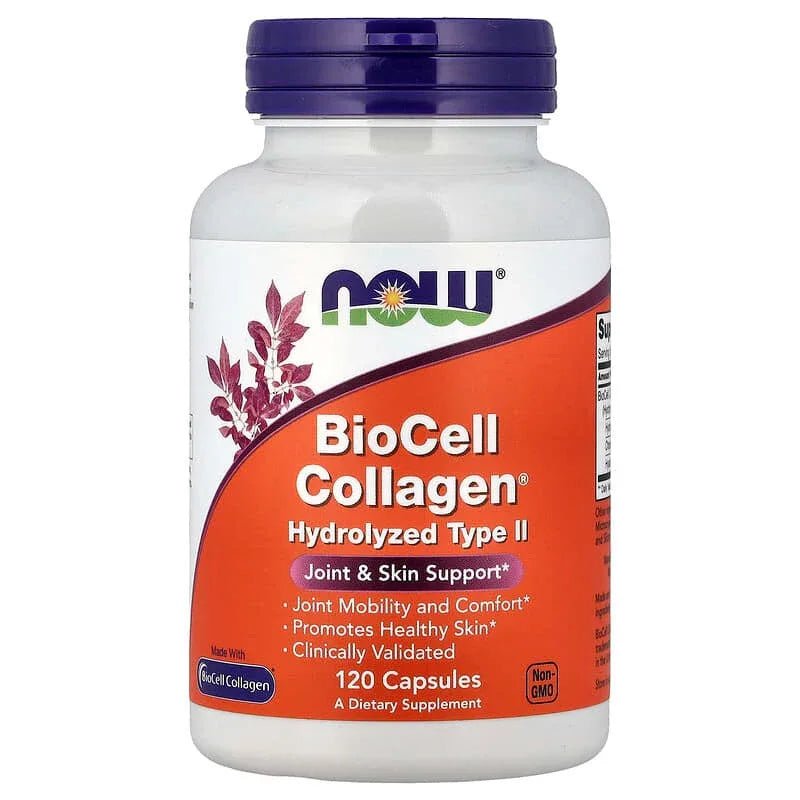 NOW Foods, BioCell Collagen®, Hydrolyzed Type II, 120 Capsules - USA MEGA SHOP