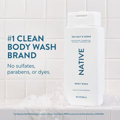 Native Body Wash, Sea Salt & Cedar, Sulfate Free, for Women & Men, 18 fl oz