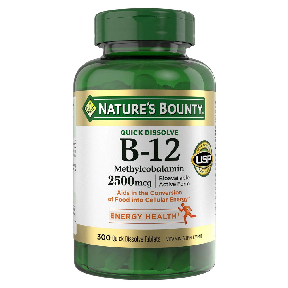 Nature's Bounty Vitamin B-12 2500 mcg, 300 Quick Dissolve Tablets - USA MEGA SHOP