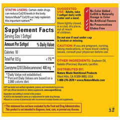 Nature Made CoQ10 400 mg Dietary Supplement Softgels, 90 Count