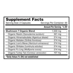 Nature's Lab Mushroom 7 1500 mg, 180 Vegetarian Capsules