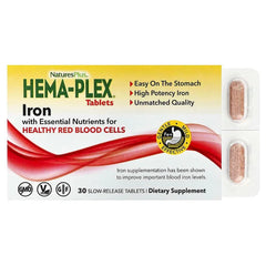 NaturesPlus, Hema-Plex®, Iron with Essential Nutrients for Healthy Red Blood Cells , 10 Slow Release Tablets