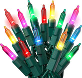 Necano Christmas Lights, Indoor and Outdoor 100 Led Multi Color Mini Lights Twinkle Xmas Tree Lights - 22 ft - USA MEGA SHOP