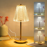 Neoglint Cordless Touch Table Lamps with Crystal Glass, 3 Colors & Stepless Dimmable LED Bedside Lamp for Bedroom Living Room - USA MEGA SHOP