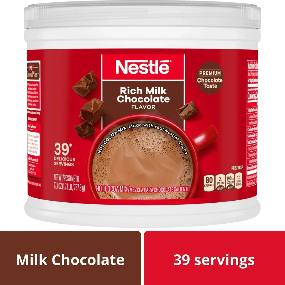 Nestle Hot Cocoa Rich Milk Chocolate Flavored Mix Powder, 27.7 oz, Can - USA MEGA SHOP