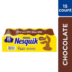 Nestle Nesquik Chocolate Low-Fat Milk Bottles, 15 ct./8 oz.