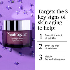 Neutrogena Triple Age Repair Night Cream Face Moisturizer, 1.7 oz