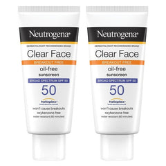 Neutrogena Clear Face Sunscreen Lotion, SPF 50, 2 pk.