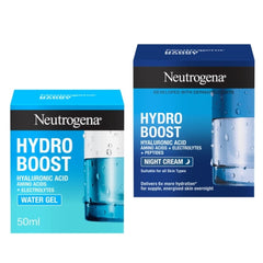 Neutrogena Hydro Boost hydration routine boxes: water gel and night cream