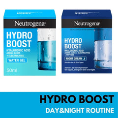Neutrogena Hydro Boost hydration routine boxes: water gel and night cream