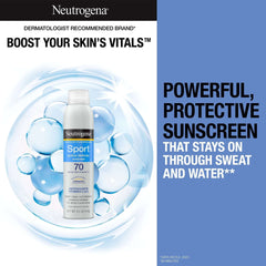 Neutrogena Sport Spray Sunscreen, SPF 70, Sweat/Water Resistant, 5 fl. oz., 2 pack