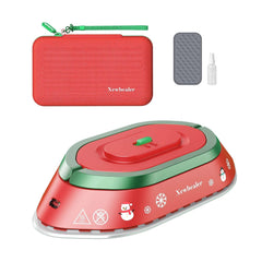 Newbealer Travel Iron with Global Voltage,Christmas Ready Gift,100-240V 0.8lb Ultra-Lightweight Mini Iron for Clothes,Xmas Gifts for Women,Girls(Red) - USA MEGA SHOP