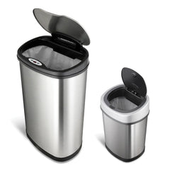 Nine Stars Sensor Trash Cans, Stainless Steel 13.2 gal./3.2 gal. - USA MEGA SHOP
