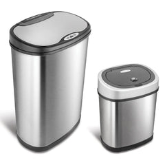 Nine Stars Sensor Trash Cans, Stainless Steel 13.2 gal./3.2 gal. - USA MEGA SHOP