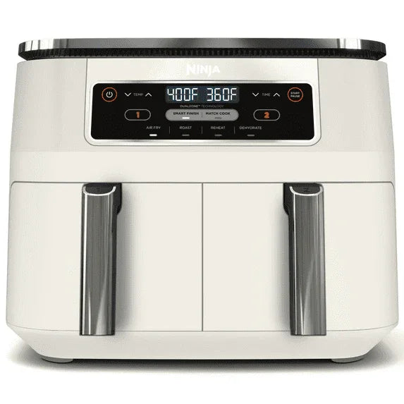 Ninja Foodi 4-in-1 8 Qt Air Fryer, 2 Basket, XL Capacity, with DualZone Technology, Air Fry, Roast & More, DZ100WMWH Dove - USA MEGA SHOP