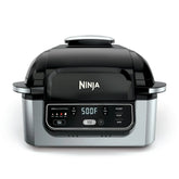 Ninja Foodi 4 Qt Electric Indoor Grill w/ 4 Functions, Air Fry, Cyclonic Grilling Technology, Ceramic Coated, AG300 Black - USA MEGA SHOP