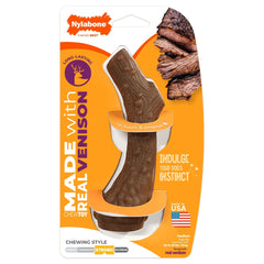 Nylabone Strong Chew Antler Dog Toy, Dog Chew Toy, Made with Real Venison Flavor, Medium, 1 Count