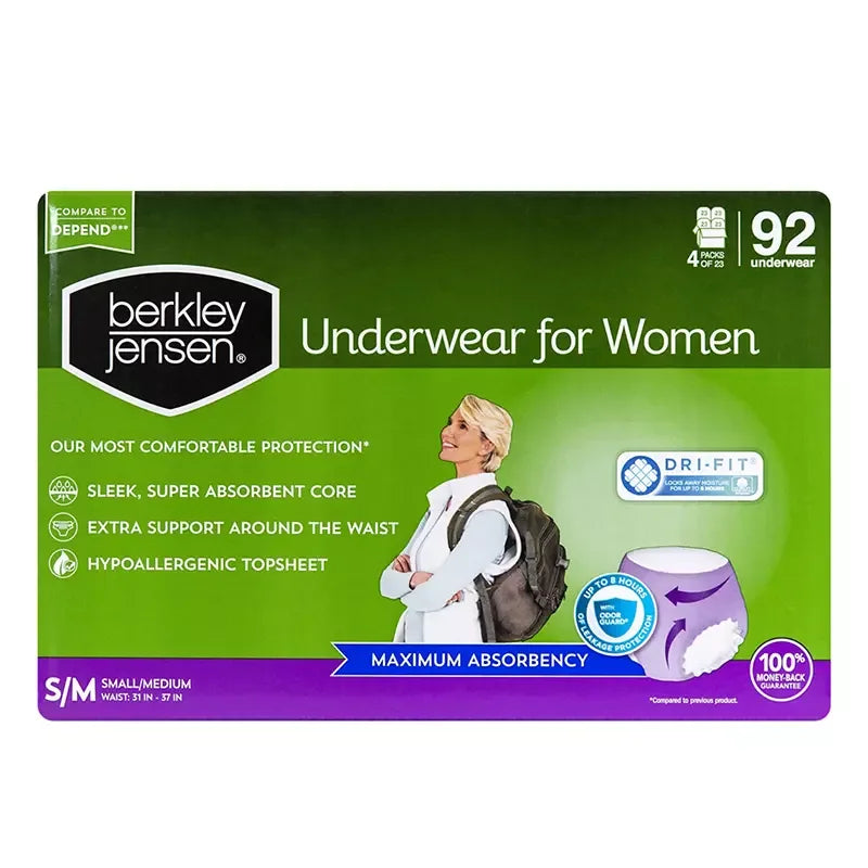 Berkley Jensen Adult Incontinence Underwear for Women, Select a Size - USA MEGA SHOP