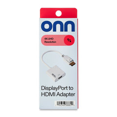 onn DisplayPort to HDMI Converter Adapter with Audio - Supports 4K & 1080p for Laptop/PC to Monitor, Projector, HDTV,6ft Cable