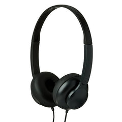 onn On-Ear Headphones Black Lightweight, Adjustable Headband, AUX Cord