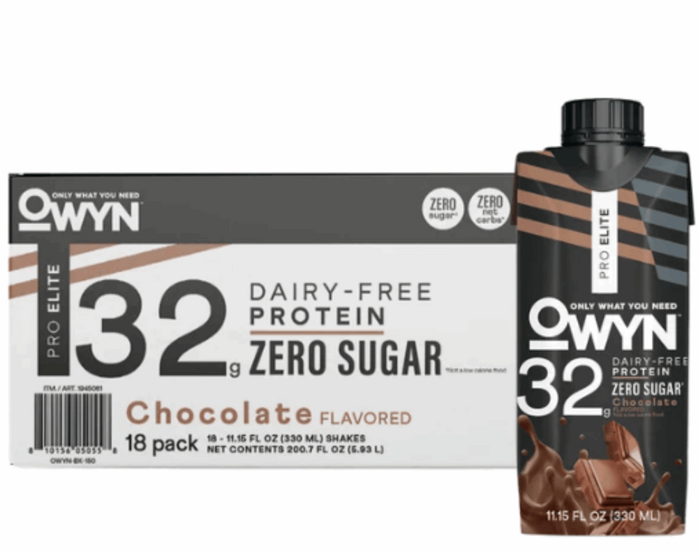 OWYN 32g Pro Elite Protein Shake, Chocolate, 11.15 fl oz, 18-pack