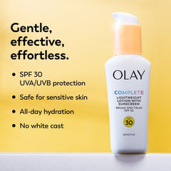 Olay Complete Daily Facial Moisturizer for Sensitive Skin, SPF 30, 2.5 oz