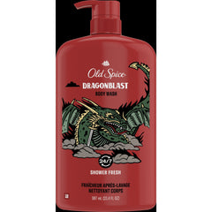 Old Spice Body Wash for Men, Dragonblast, Long Lasting Lather, All Skin Types, 33.4 oz