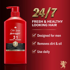 (3 PACK )Old Spice Swagger 2 in 1 Men's Shampoo and Conditioner, 21.9 fl oz