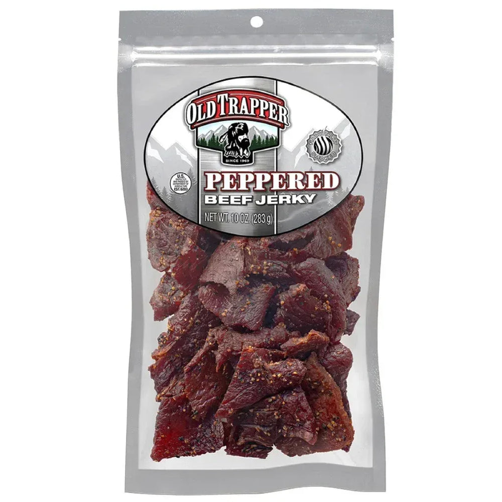 Old Trapper Beef Jerky, Peppered, 10 oz - USA MEGA SHOP