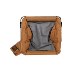 Ozark Trail Padded Foldable Camping Glamping Chair with Side Storage, Brown and Beige, Adult