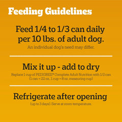 Pedigree Chopped Ground Dinner Chicken, Liver & Beef Adult Soft Wet Dog Food, (12) 22 oz Cans