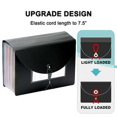 PHANCIR 24 Pocket Accordion File Organizer Thicker & Sturdy, Freestanding File Paper Folder with Labels for Classroom, Home, Office and Travel
