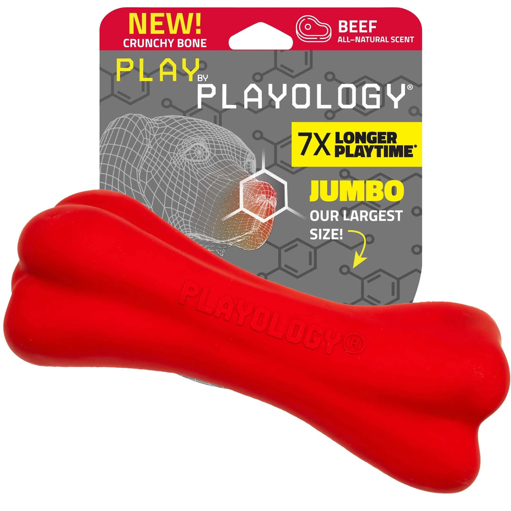Play by Playology Dog Toys | Interactive Dog Toy Bone | Scented Crunchy Bone, Large - USA MEGA SHOP