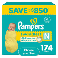Pampers Swaddlers Diapers, Sizes Newborn-8 - USA MEGA SHOP