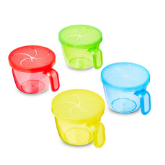 Parent's Choice BPA-Free Plastic Snack Cups with Handle, Multi-Color, 4 Count