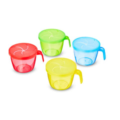 Parent's Choice BPA-Free Plastic Snack Cups with Handle, Multi-Color, 4 Count