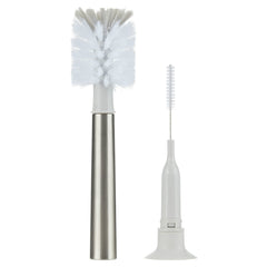 Parent's Choice Brush Breaks Long Handle Stainless Bottle Brush Cleaning Kit with Bottle Brush, Straw Brush, Nipple Brush, 2.63 in, Gray, 1 Piece