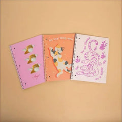 Pearhead 3 pk. Cat Themed Pink Spiral Notebook Set, Back to School Supplies For Girls, 60 Tear Away Lined Pages