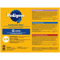 Pedigree Chopped Ground Dinner Slow Cooked Beef Variety Pack Wet Dog Food, (18) 3.5 oz Pouches