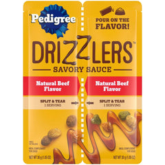 Pedigree Drizzlers Natural Flavor Savory Sauce Wet Dog, 2.1 Oz Twin Pouch (5 Pack)