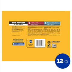 Pedigree High Protein Beef Lamb & Chicken Turkey In Gravy Wet Food Variety Pack (12) 13.2 oz Cans - USA MEGA SHOP