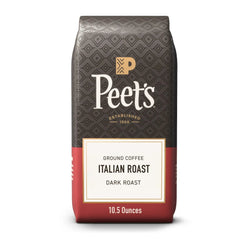 Peet's Coffee Italian Roast Premium Dark Roast Ground Coffee, Arabica, 10.5 oz