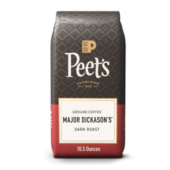 Peet's Coffee Major Dickason's Blend Premium Dark Roast Ground Coffee, Arabica, 10.5 oz