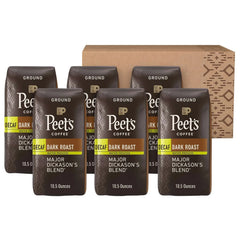 Peet's Coffee Decaf Major Dickason's Ground, 10.5 oz Bags, 6-pack - USA MEGA SHOP
