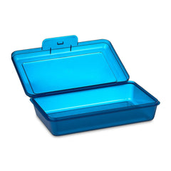 Pen+Gear Lightweight Plastic Pencil Box with Snap-on Lid, Translucent Sapphire Blue, 12-Pack