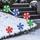 Peppermint LED Lawn Stakes, Set of 5 - USA MEGA SHOP